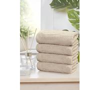 Rapport Home Safari Face Towels 2-Pack | Luxurious 100% Cotton 500gsm Soft Absorbent Face Cloths | Oeko-Tex Certified Bathroom Hand Towels | Natural Sand (30x30cm)