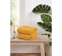 Rapport Home Safari Pure Cotton Bath Sheet Towels Set Of 2 (Yellow)