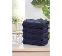 Rapport Home Safari Pure Cotton Face Cloth Towels Set Of 4 (Blue)