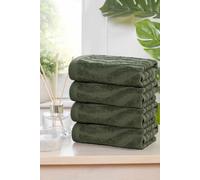 Rapport Home Safari Pure Cotton Face Cloth Towels Set Of 4 (Green)