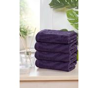 Rapport Home Safari Pure Cotton Face Cloth Towels Set Of 4 (Purple)