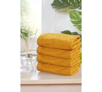 Rapport Home Safari Pure Cotton Face Cloth Towels Set Of 4 (Yellow)