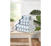 Rapport Home Santa Cruz 6 Piece Cotton Towels Bale Set Striped Soft & Absorbent in Blue Rapport Home Blue