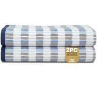 Rapport Home Santa Cruz Bath Sheets 2 Pack | Blue | 90x140cm | Luxurious 500GSM 100% Cotton | Oeko-Tex Certified Absorbent & Soft Bathroom Towels