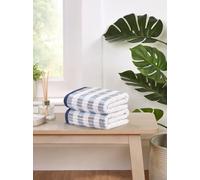 Rapport Home Santa Cruz Hand Towels 2 Pack | Blue | 50x85cm | Luxurious 500GSM 100% Cotton | Oeko-Tex Certified Absorbent & Soft Bathroom Towel Set