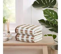 Rapport Home Santa Cruz Striped Cotton Towels Soft & Absorbent in Natural | Size: Bath Sheet Rapport Home Natural Bath Sheet