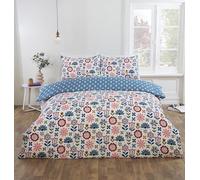 Rapport Home Single Size Olivia Floral Reversible Duvet Cover Set - Soft Microfibre Bedding with 1 Pillowcase - Elegant Printed Bed Linen 135x200 cm