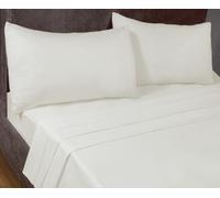 Rapport Home SleepND Percale 180 Thread Count Polycotton Plain Base Sheet in White | Size: Single Rapport Home White Single