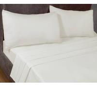 Rapport Home SleepND Percale 180 Thread Count Polycotton Plain Fitted Sheet (16" Box) in White | Size: Double Rapport Home White Double