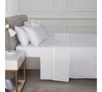 TH Percale Fitted Sheet Rapport Home White Super King