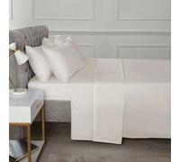 Rapport Home Super King Fitted Sheet Cream Percale Bed Sheet