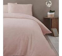 Rapport Home Soft Luxurious Teddy Fleece Quilt Cover Bedding Set Single Pink