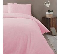 Rapport Home Soft Luxurious Teddy Fleece Quilt Cover Bedding Set Single Soft Pink