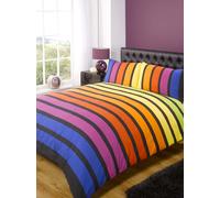 Rapport Home Soho Strip Polycotton Duvet Cover Set With Pillowcase | Size: Double Rapport Home Multicolor Double