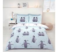 Rapport Home Starry Penguins Polycotton Duvet Cover Set With Pillowcase in White | Size: King Rapport Home White King