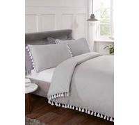 Rapport Home King Tassel Duvet Set - Silver, Silver