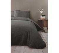 Rapport Home Teddy Duvet Set Double Charcoal, Grey