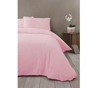 Rapport Home Teddy Fleece Polyester Duvet Cover Set With Pillowcase in Pink | Size: Double Rapport Home Pink Double