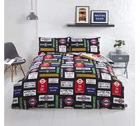 Rapport Home TFL Transport Signs Duvet Cover Set, Double | Reversible