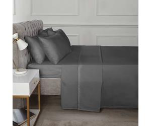 Rapport Home TH Percale Fitted Sheet in Charcoal | Size: King Rapport Home Charcoal King