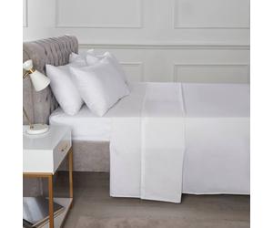 Rapport Home TH Percale Fitted Sheet in White | Size: Single Rapport Home White Single