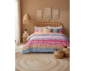 Rapport Home Tie-Dye Duvet Cover Set Single - Vibrant Rainbow Multicolour Bedding for Kids & Teens - Soft Polycotton with 1 Pillowcase (135x200cm)