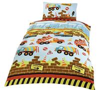 Rapport Home Toddler Duvet Cover Set Toddlers Funky Builders Under Construction Duvet Cover Set (150 x 120 cm)