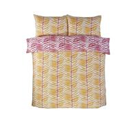 Rapport Home Tropical Trails Double Duvet Set | Vibrant Yellow & Pink Palm Leaf Bedding for Relaxing Decor | Soft, Reversible, Easy Care - Yellow & Pink