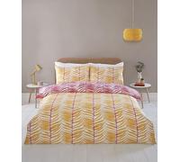 Rapport Home Tropical Trails Kingsize Duvet Set | Luxurious Soft-Touch Palm Leaf Bedding for Vibrant Bedroom Decor | Reversible Design | Yellow & Pink