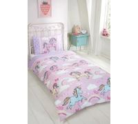 Rapport Home Unicorns Polycotton Duvet Cover Set With Pillowcase in Light Pink | Size: Double Rapport Home Light Pink Double