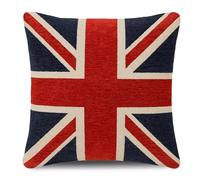 Rapport Home Union Jack Chenille Cushion Covers 45x45cm - Pack of 1 Decorative British Flag Throw Pillow Case for Sofa Couch Bed - Multi-Colour (Cover Only)