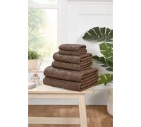 Rapport Home Versailles Jacquard 6 Piece Cotton Towels Bale Set Soft & Absorbent in Brown Rapport Home Brown
