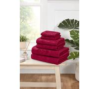 Rapport Home Versailles Jacquard 6 Piece Cotton Towels Bale Set Soft & Absorbent in Red Rapport Home Red