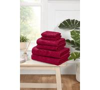 Rapport Home Versailles Jacquard 6 Piece Towel Bale Set Pure Cotton Ruby