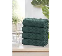 Rapport Home Versailles Jacquard Bath Sheets 2 Pack | Jade Green 90x140cm | Luxurious 500GSM 100% Cotton | Oeko-Tex Certified Absorbent & Soft Bathroom Towels