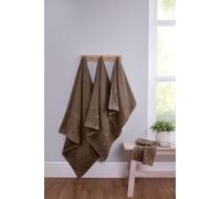 Rapport Home Versailles Jacquard Bath Sheets 2 Pack - Mushroom Latte 90x140cm | Luxurious 500GSM 100% Cotton | Oeko-Tex Certified Absorbent & Soft Bathroom Towels