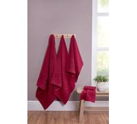 Rapport Home Versailles Jacquard Bath Sheets 2 Pack | Ruby 90x140cm | Luxurious 500GSM 100% Cotton | Oeko-Tex Certified Absorbent & Soft Bathroom Towels