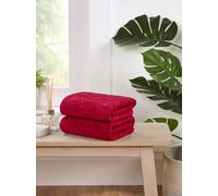 Rapport Home Versailles Jacquard Cotton Bath Sheet Towels Set Of 2 (Red)