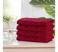 Rapport Home Versailles Jacquard Cotton Face, Hand, Bath Towels & Sheet Set in Red Rapport Home Red