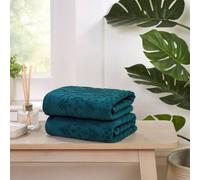 Rapport Home Versailles Jacquard Cotton Towels Soft & Absorbent in Teal | Size: Bath Sheet Rapport Home Teal Bath Sheet