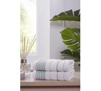Rapport Home Versailles Jacquard Face Towels 2-Pack - Luxurious 100% Cotton 500gsm Soft Absorbent Face Cloths, Oeko-Tex Certified Bathroom Hand Towels - Jade Green (30x30cm)