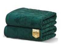 Rapport Home 2-Pack Versailles Jacquard Hand Towels | 50x85cm 100% Cotton 500GSM | Absorbent & Soft Bathroom Towel Set | Oeko-Tex Certified Jade Green