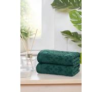 Rapport Home Versailles Jacquard Pure Cotton Face Cloth Towels Set Of 4 (Green)