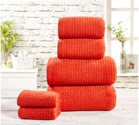 Rapport Home Waffle Bath Towel Pure Cotton Chilli