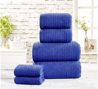 Rapport Home Waffle Textured Cotton Towels Super Soft & Absorbent in Navy | Size: Bath Sheet Rapport Home Navy Bath Sheet
