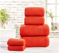 Rapport Home Waffle Textured Cotton Towels Super Soft & Absorbent in Orange Rapport Home Orange