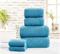 Rapport Home Waffle Textured Super Soft & Absorbant Towel in Blue Rapport Home Blue
