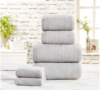 Rapport Home Waffle Textured Super Soft & Absorbant Towel in Light Grey Rapport Home Light Grey