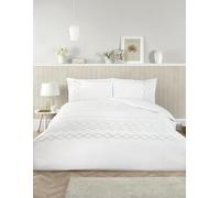 Rapport Home White Duvet Cover Set - Soft Contemporary Double Size Bedding Set - (200 x 200cm) with Pillowcases