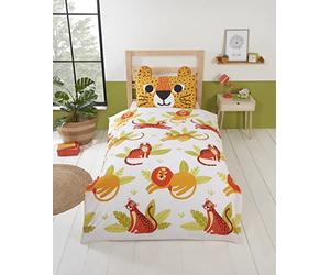 Rapport Home Wild Cats Kids Duvet Set (Single),Orange